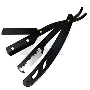 Navaja de Afeitar Profesional para Hombre, Diseño de Múltiples Cuchillas, Negra, Calidad de Barbería, para Salón - Product Image 4