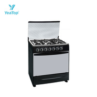 Cuisinière à gaz autonome facile à nettoyer avec four, en acier inoxydable, avec grand four