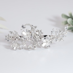 Two <b>Finger</b> <b>Ring</b> Classic Large Cluster Lab Grown Diamond Floral Vine Gold Wedding Band Luxury Statement Women Anniversary Party - Product Image 1