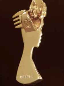 Ethnic Unisex 14k Solid Gold Hip Hop Diamond Face Pendant Charm with Braided Hair and Hoop <b>Earrings</b> for Everyday Wear - Product Image 5