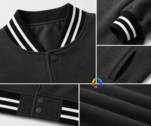 Fashion varsity jacket <b>crafted</b> for comfortable movement with premium texture and timeless style for urban daily outfit styling - Product Image 5