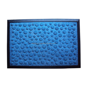 Modern Rectangle Shaped Polypropylene <b>Door</b> <b>Mats</b> with Rubber Backing and Abstract Border for Home or Hotel Use - Product Image 1