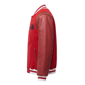 เสื้อแจ็คเก็ต Letterman Varsity สำหรับผู้ชาย แบบสั่งทำพิเศษ ผสมผสานวัสดุขนสัตว์ แขนหนัง ปักลาย ตกแต่งด้วยแพทช์ สไตล์สตรีทแวร์ ขายส่ง - Product Image 5