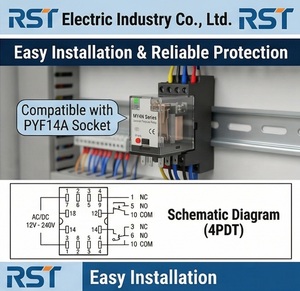 Relé de Uso General de Alta Calidad Serie MY4N 4PDT 14 Pines con Indicador LED 5A Relés de Control AC/DC 24vdc - Product Image 3