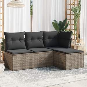 Conjunto de Sofás Modulares Medianos de Ratán PE Gris para Jardín, Colección de Muebles de Jardín Elegantes - Product Image 1
