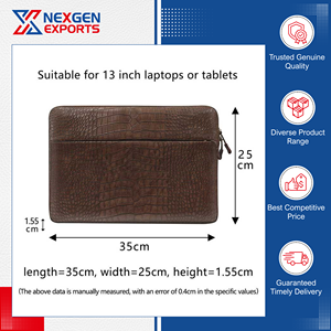 Special Offer on Standard Quality Dust-Proof PU <b>Leather</b> Laptop Sleeve Document <b>Bag</b> Briefcase for Office Work Use at Low Cost - Product Image 5