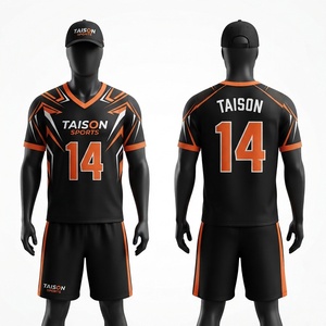 <b>Mens</b> Lacrosse Uniform Premium Polyester 140g <b>Black</b> Orange Performance Jersey <b>Shorts</b> Custom Front Digital Print Plus Size - Product Image 1