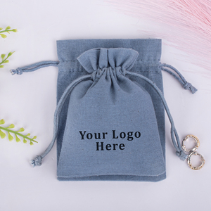 Handmade Cotton Small Drawstring Pouch Custom Logo Printing Jewelry Watch Eyewear <b>Packaging</b> <b>Bag</b> - Product Image 5