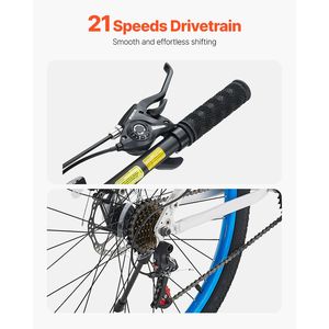 Bicicleta de Montaña MTB de 26 Pulgadas con Doble Suspensión Completa, 21 Velocidades, Cambio de Marchas por Rotación, Sillín Confortable, Frenos de Disco Dobles, Aluminio - Product Image 3