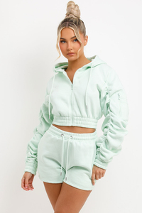 Conjunto de Sudadera con Capucha y Pantalones Cortos para Mujer, Diseño de Primera Calidad, Hecho a Medida, Ajustable, de Alta Calidad, en Oferta, Ropa Casual de Dos Piezas - Product Image 4