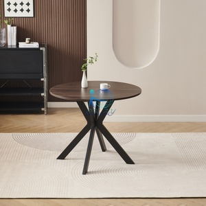 Giá rẻ MDF + melamine Top nhỏ vòng bàn ăn với kim loại chân phòng ăn đồ nội thất - Product Image 6