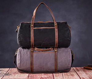 Bolsa de Viaje de Lona y Cuero al por Mayor, Gran Capacidad, Impermeable, Bolsa de Fin de Semana, LCTB-0007 - Product Image 1