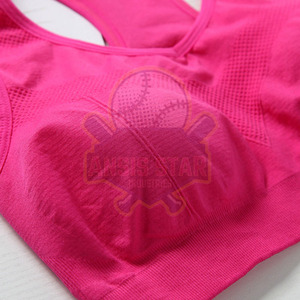 Women's <b>Pink</b> Racerback Sports Bra Scoop Neck Medium Support Breathable Mesh Solid Color Fitness Wear - Product Image 4