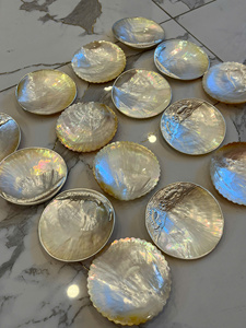 Mother of Pearl Decorative Dish Scalloped Edge Lustrous Shell Plate Jewelry Holder Elegant Home Decor <b>MOP</b> Dishes For Restaurant - Product Image 6