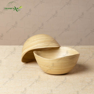 Bol en bambou tissé à la main, bol de service en bambou naturel pour la maison et la cuisine, vaisselle durable - Product Image 3