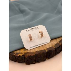 Fashion Clip-On <b>Earrings</b>-Bryce Rose Gold Indian Ethnic Artificial Jewellery - Product Image 1
