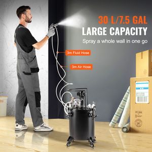 Serbatoio a Pressione per Vernice Spray da 30L/7.5gal con Agitazione Automatica, 70psi, Pressione Regolabile, Supporto OEM Personalizzato - Product Image 3