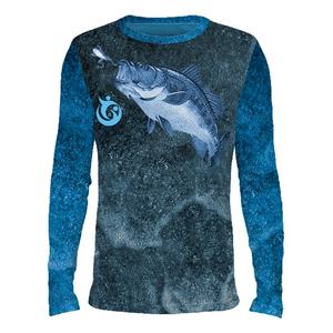 Custom White Blue Quick Dry Breathable Fishing Jerseys <b>Outdoor</b> UV Protection Polyester Fabric <b>Shirts</b> 50 Printed Sleeve - Product Image 5