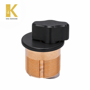 Serrure de porte mécanique à bouton rotatif, cylindre de sécurité en laiton noir mat 28 mm pour porte d'entrée - Product Image 5