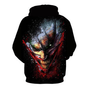Sweat-shirt à capuche Joker imprimé en 3D sur mesure OEM, streetwear pour hommes, pull-over de haute qualité, sublimation, sweat-shirt à capuche surdimensionné, vente en gros - Product Image 2