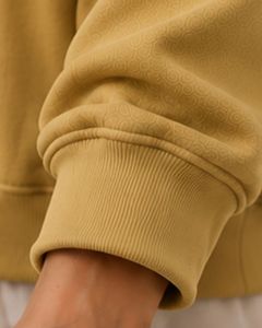 Sweat-shirt à capuche surdimensionné jaune moutarde pour femme, imprimé graphique floral personnalisé, en molleton de coton, style streetwear décontracté - Product Image 6