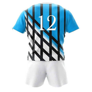 Conjunto de Camiseta de Fútbol Azul Grisácea para Hombre, Manga Corta, Impresión Sublimada, Absorbe la Humedad, Corte Regular, para Todas las Temporadas, Uniforme Deportivo para Adultos - Product Image 6