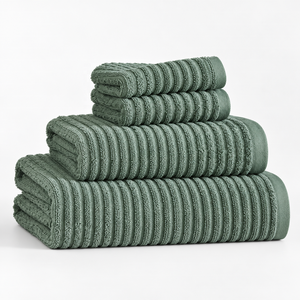 Serviette de bain en coton, microfibre tissée, texture côtelée, 300 à 499 GSM, couleurs personnalisées, étiquette privée, vente en gros - Product Image 2