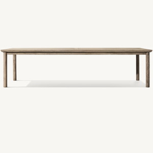 Solid Teak <b>Rectangular</b> Dining Table with Quick-Dry <b>Cushion</b> for Indoor Outdoor Use Simple Modern Design Durable Customized Color - Product Image 1