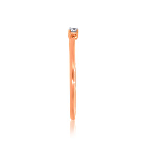 Anillo de Diamantes Compasivo en Oro Rosa, Anillo de Compromiso Minimalista para Mujer, Diamantes Naturales de Corte Redondo, Color G - Product Image 2