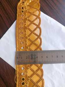 Vente en gros de bande de dentelle à sequins motif marguerite en polyester à œillets, pour Kurta, OEM ODM personnalisé - Product Image 2