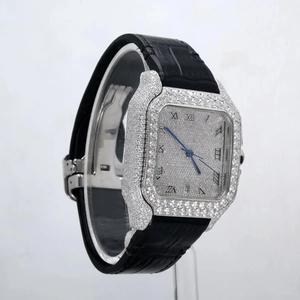 Mens Luxury Stainless Steel <b>Watch</b> with Moissanite VVS Clarity Round Diamond Fully <b>Iced</b> <b>Out</b> for Daily Use Upscale Parties - Product Image 1