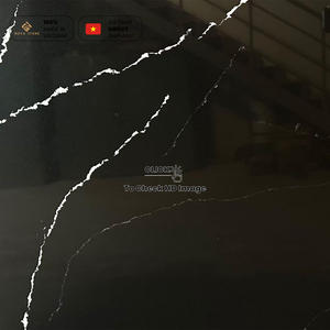 Nouvelle Arrivée NV930 – Dalle de Quartz Ingénierie à Base Noire et Veines Blanches pour Mur Décoratif - Product Image 4