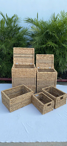 Hand-woven Seagrass Water Hyacinth Baskets Eco-friendly storage solutions for apparel toys decor. - Product Image 5