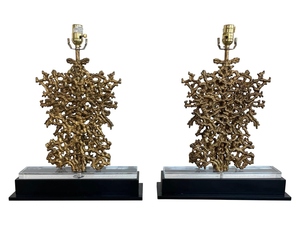 Modern Luxury Gold Coral Sculpture <b>Table</b> Lamp Beige Fabric Shade Crystal Base Art Deco <b>Bedside</b> Living Room Home Decor Light - Product Image 2