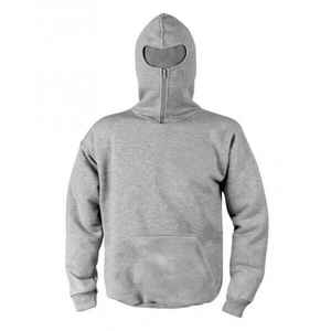 Fabricants de sweats à capuche personnalisés, sweat-shirt à capuche double zippé surdimensionné et épais, masque ninja et cagoule intégrée - Product Image 1