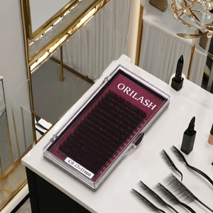 Extensiones de Pestañas de Visón Individuales Largas Naturales Hechas a Mano en Corea de Marca Privada con Pegamento de Seda Mate BlackBerry - Product Image 2