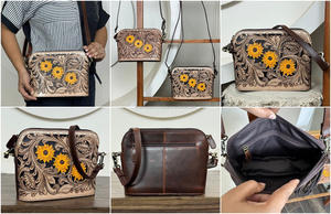 2025 tendance luxe végétalien usiné à la main en cuir classique femmes sacs à main en cuir véritable élégant Logo personnalisé dames sac à bandoulière - Product Image 3