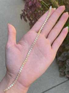 กำไลข้อมือเพชรแท้ 3 กะรัต ทองคำแท้ 14k 18k หรูหรา ขายส่งแบบชุดบัตเตอร์คัพ ลายสแกลลอป ลิงค์เพชร CVD HPHT เพาะเลี้ยงในห้องปฏิบัติการจากโรงงาน - Product Image 2