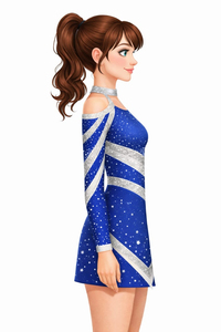 Uniformes de Porristas Personalizados de Alta Calidad al por Mayor, Coloridos, para Niñas Adolescentes, Ropa de Equipo, Actuaciones Escolares, con Pedrería - Product Image 3