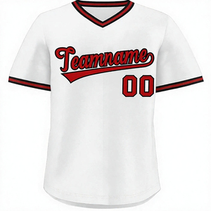 Camiseta de Béisbol con Número Bordado Antibacterial, Impresión por Transferencia de Calor, Talla Grande, Estilo Fresco, Cierre de Botones, Transpirable y de Secado Rápido - Product Image 1