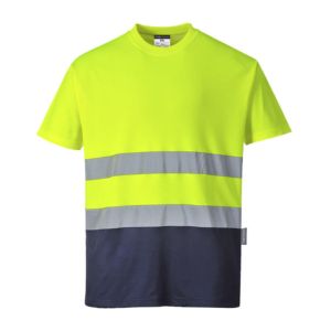 T-shirt en coton réfléchissant haute visibilité pour hommes, vêtements de travail de sécurité haute visibilité, t-shirts pour travaux de construction et de voirie - Product Image 1