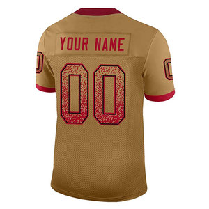 Men Custom American Football Jersey OEM Service Short Sleeve Breathable 100% Polyester Sportswear Men's American Football Jersey - Product Image 2