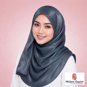 Custom Zimmy Choo Plain Hijab Scarf <b>Silk</b> Feel <b>Head</b> <b>Wrap</b> Shawl OEM ODM Customized Textile Manufacturing Service Provider India - Product Image 2