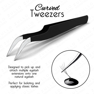 Black Matte Fiber Tip Eyelash Extension Tweezers for Professionals Volume Lash Tweezers Customizable Precision <b>Tool</b> - Product Image 3