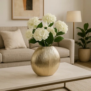 Florero de Metal de Diseño para Decoración de Mesa, Artículo de Decoración de Lujo para Interiores de Oficinas y Hoteles - Product Image 2