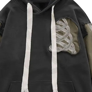 เสื้อฮู้ดดี้ผู้ชายแบบสวมหัว ปักลายวินเทจแบบใหม่ ผ้าฝ้ายฟลีซ 100% มีกระเป๋า เหมาะสำหรับฤดูหนาว - Product Image 6