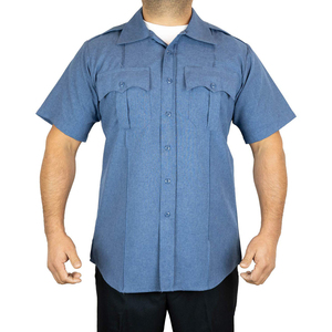 Camisa de trabajo de manga corta para hombre, de poliéster y algodón, para guardia de seguridad, con epaulettes en los hombros. - Product Image 6