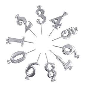 Chiffres en métal or et ivoire 0-9, pour décorer les gâteaux d'anniversaire et les gâteaux de mariage - Product Image 3