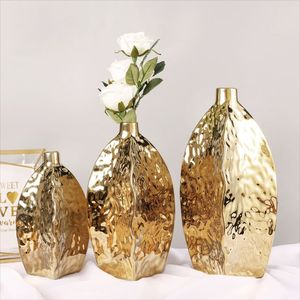 <b>Set</b> Of <b>3</b> Customized Handmade Aluminium Flower <b>Vase</b> For Home & Garden Decor Golden Flower Pots For Event And Wedding Centerpieces - Product Image 5
