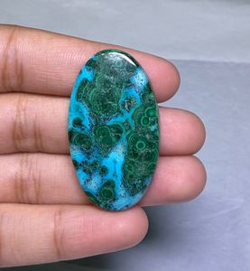 Prix de gros Pierre précieuse naturelle Chrysocolle Malachite de haute qualité, taille ovale, pour la fabrication de bijoux, vert, tailles assorties - Product Image 3